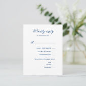 Blue and White Wedding RSVP Karte (Stehend Vorderseite)