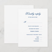 Blue and White Wedding RSVP Karte (Vorne/Hinten)