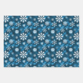Blue And White Winter Snowflakes Pattern Geschenkpapier Set (Vorderseite)