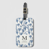 Blue and White Wisteria Grandmillennial Gepäckanhänger (Vorderseite Vertikal)