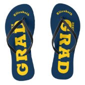 Blue and Yellow Abschluss Senior Class Badesandalen (Fußbett)