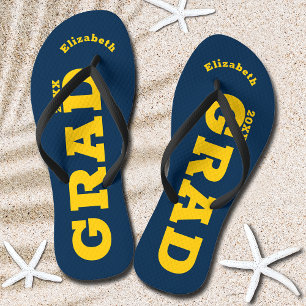 Blue and Yellow Abschluss Senior Class Badesandalen