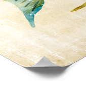 Blue and Yellow Aquarium Fish Poster (Ecke)