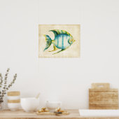 Blue and Yellow Aquarium Fish Poster (Küche)