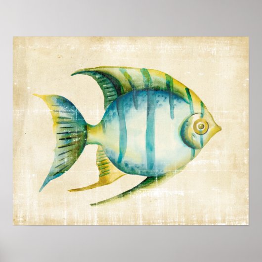 Blue and Yellow Aquarium Fish Poster (Vorne)