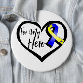Blue and Yellow Awareness Ribbon for My Held Button (Beispiel)
