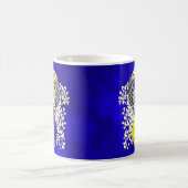 Blue and Yellow Awareness Ribbon with Wings Kaffeetasse (Mittel)