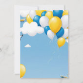 Blue and Yellow Boy Baby Dusche Einladung (Rückseite)