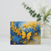Blue and Yellow Butterfly # 3 Postkarte (Stehend Vorderseite)