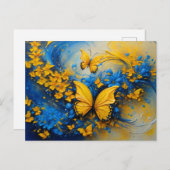 Blue and Yellow Butterfly # 3 Postkarte (Vorne/Hinten)