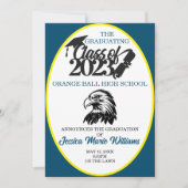 Blue and Yellow Class of 2023 Abschluss Einladung (Vorderseite)