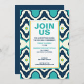 Blue and Yellow Corporate Event Einladung (Vorne/Hinten)