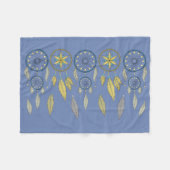 Blue and Yellow Dream Catchers Fleecedecke (Vorderseite (Horizontal))
