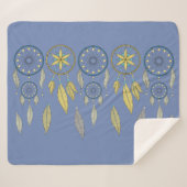 Blue and Yellow Dream Catchers Sherpadecke (Vorderseite (Horizontal))