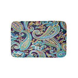 Blue and Yellow Dream Vintag Paisley Badematte