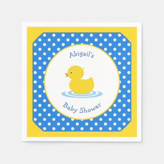 Blue and Yellow Duck Baby Duck Custom Napkins Serviette (Vorderseite)