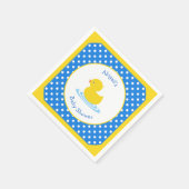 Blue and Yellow Duck Baby Duck Custom Napkins Serviette (Ecke)