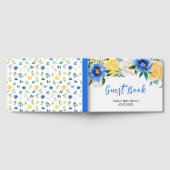 Blue and Yellow Floral Baby Shower Gästebuch (Voll)