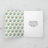 Blue and Yellow Floral Birthday Karte (Innenseite)