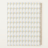 Blue and Yellow Floral Spiral Notebook Planer (Rückseite)