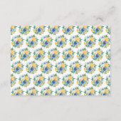 Blue and Yellow Floral Wedding Accommodations Begleitkarte (Rückseite)