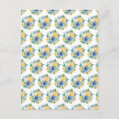 Blue and Yellow Floral Wedding Details Begleitkarte (Rückseite)