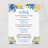 Blue and Yellow Floral Wedding Details Begleitkarte (Vorderseite)