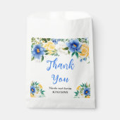 Blue and Yellow Floral Wedding Geschenktütchen (Vorderseite)