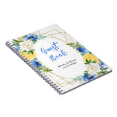 Blue and Yellow Floral Wedding Guest Book Notizblock (Rechte Seite)
