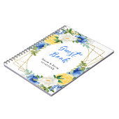 Blue and Yellow Floral Wedding Guest Book Notizblock (Linke Seite)
