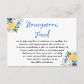Blue and Yellow Floral Wedding Honeymoon Fund Begleitkarte (Vorderseite)