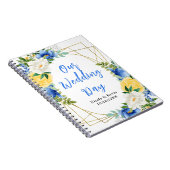 Blue and Yellow Floral Wedding Planner Notizblock (Rechte Seite)