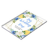 Blue and Yellow Floral Wedding Planner Notizblock (Linke Seite)