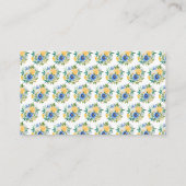 Blue and Yellow Floral Wedding Registry Begleitkarte (Rückseite)