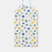 Blue and Yellow Floral Wedding Thank You Geschenkanhänger (Rückseite)