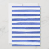 Blue and Yellow Flowers Gold Frame Baby Dusche Einladung (Rückseite)