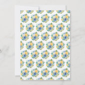 Blue and Yellow Flowers Wedding Save The Date (Rückseite)