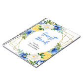 Blue and Yellow Flowers with Foliage Guest Book Notizblock (Linke Seite)