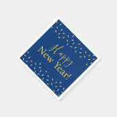Blue and Yellow Gold Confetti Happy New Year Serviette (Ecke)