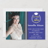 Blue and Yellow Graduation Party - Einladung (Vorderseite)