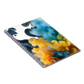 Blue and Yellow Ink Swirl Abstract Notebook Notizblock (Rechte Seite)