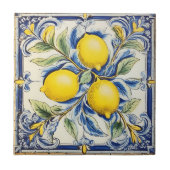 Blue and Yellow Lemon Decorative Tile Fliese (Vorderseite)