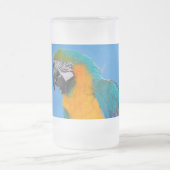 Blue and yellow macaw mattglas bierglas (Mittel)