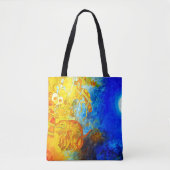 Blue and Yellow Mayan Tote Bag Tasche (Vorderseite)
