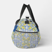 Blue and Yellow Mediterranean Tile Pattern Duffle Bag (Rechts)