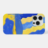 Blue and Yellow Minimalistic Landscape Phone Case iPhone Hülle (Rückseite (Horizontal))