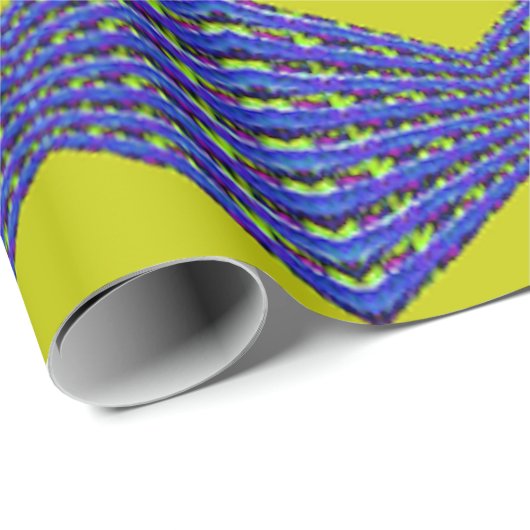 blue and yellow pattern design geschenkpapier (Rolleneckpunkt)