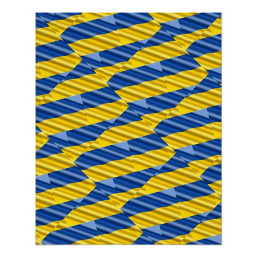 Blue and Yellow Peace Ukraine Inspiriert Moderne K Poster (Vorderseite)