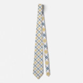 Blue and Yellow Plaid Necktie Tie Krawatte (Vorderseite)