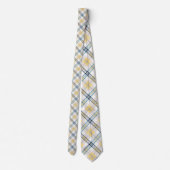 Blue and Yellow Plaid Necktie Tie Krawatte (Rückseite)